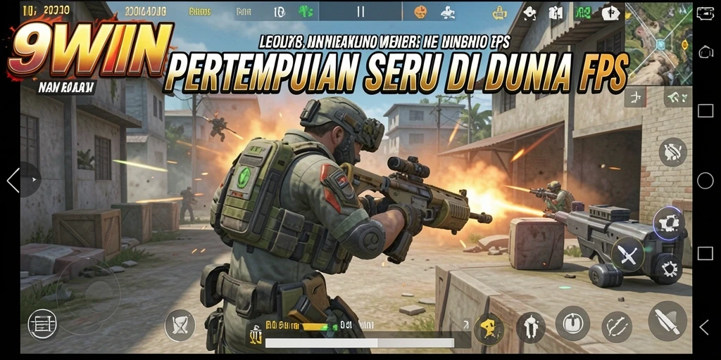 Screenshot 9WIN menampakkan aksi tembak-menembak yang intens.