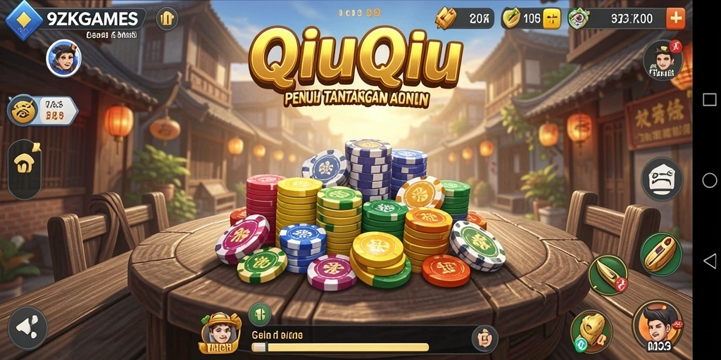 Tangkapan layar dari gameplay QiuQiu 9ZKGAMES yang mendebarkan.