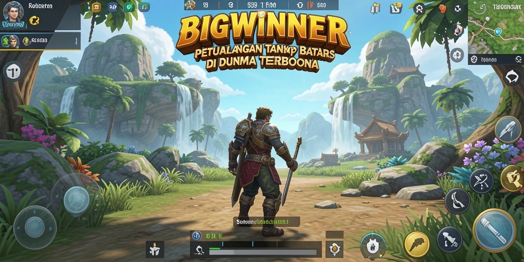 Screenshot gameplay BIGWINNER menampilkan aksi seru di dunia terbuka.