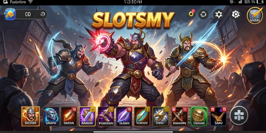 Tampilkan gameplay SLOTSMY yang intens dan menantang.
